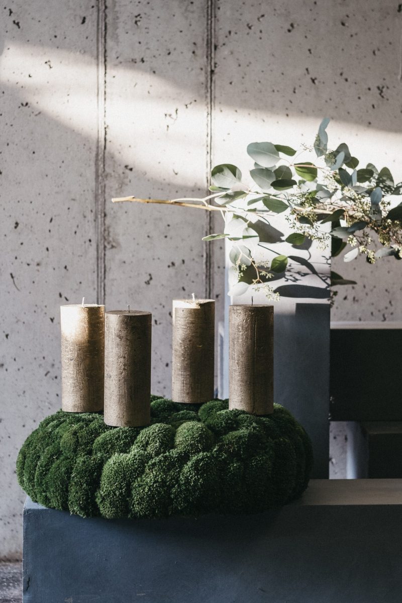 Adventkranz Moosgrün