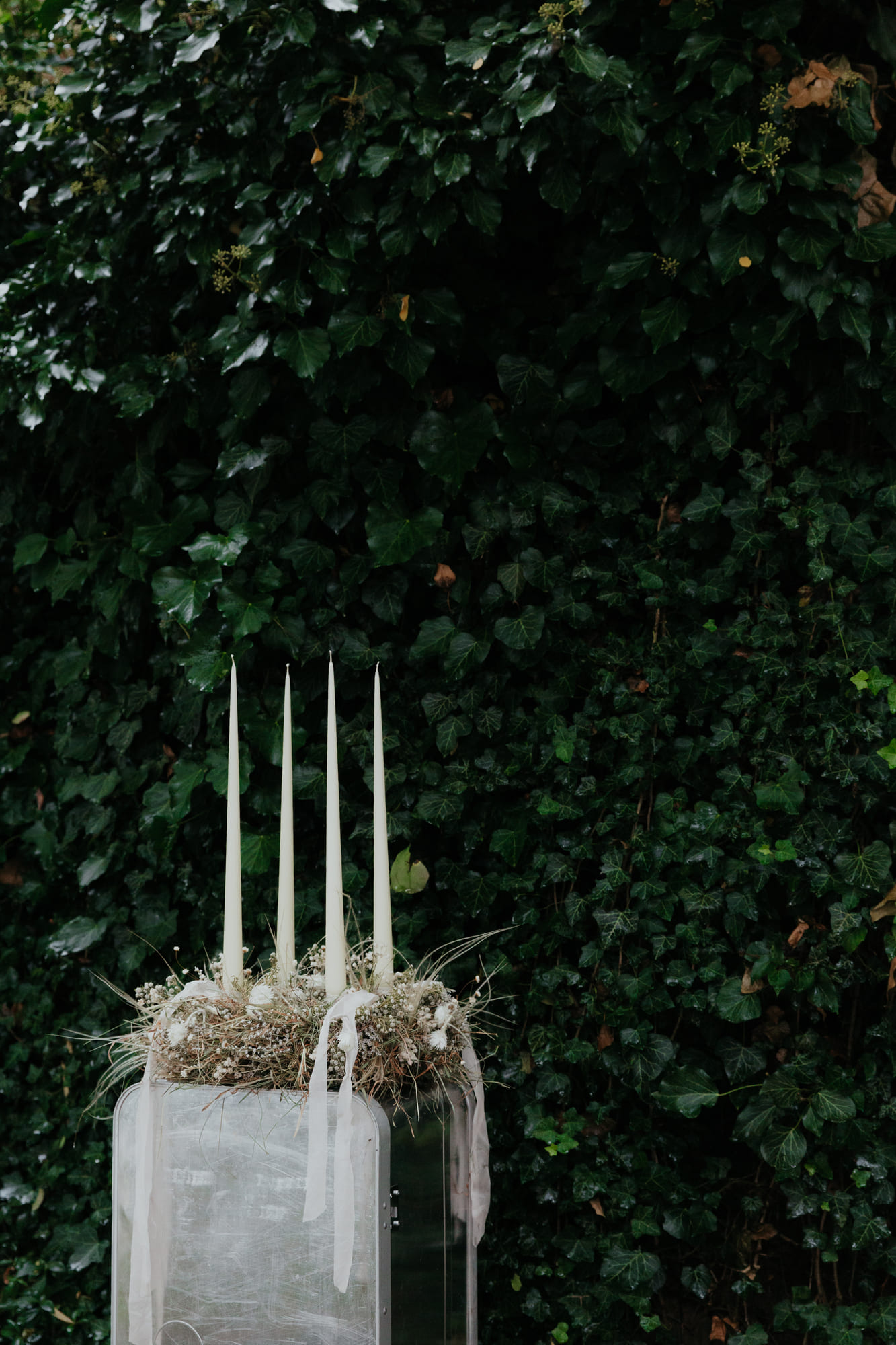 Adventkranz Schneerose